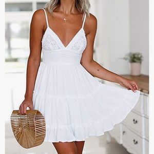 NWT White Boho Lace Sundress